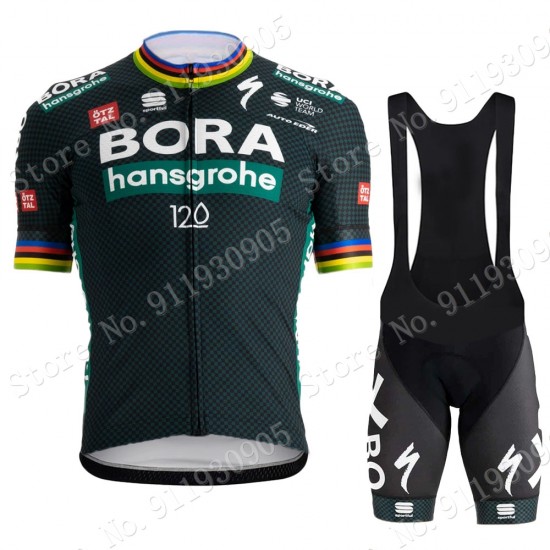 Bora Hansgrohe Champion Tour De France Pro Team 2021 abbigliamento Bici Completo Maglia Ciclismo Corta e Salopette SSX0UQ