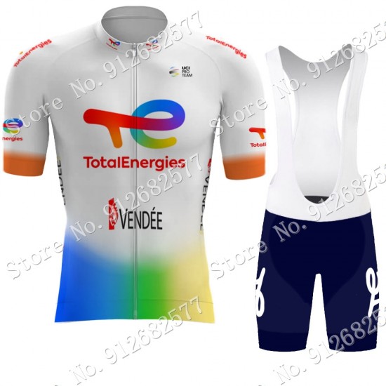 2022 Team Total New Energies abbigliamento Bici Completo Maglia Ciclismo Corta e Salopette Si5Ki