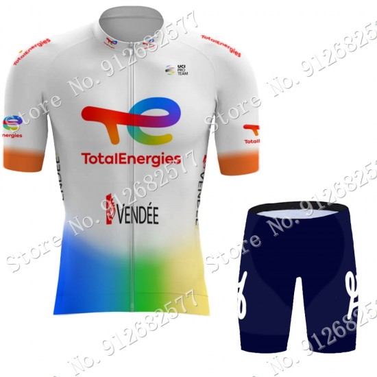 2022 Team Total New Energies abbigliamento Bici Completo Maglia Ciclismo Corta e pantaloni ESJR5